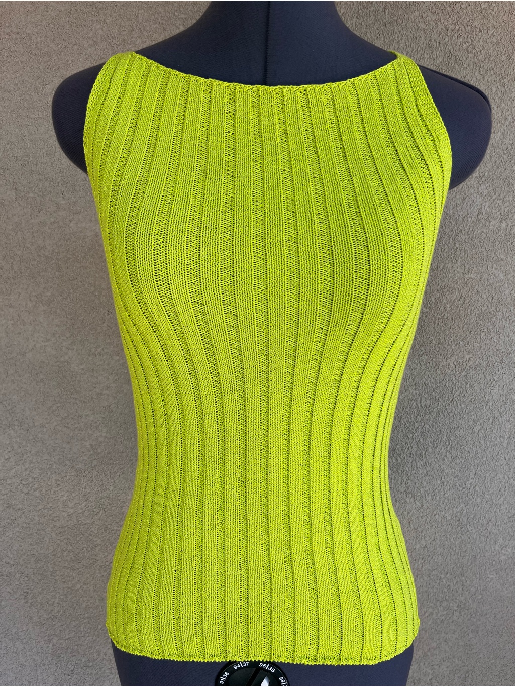 Zara Neon Lime Ribbed Knit Tank